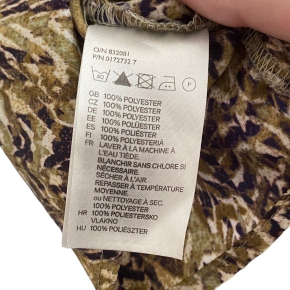 H&M Brown Patterned Sleeveless Spaghetti Strap Dress Size 8 - Picture 5 of 6